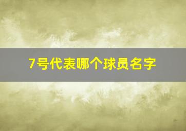 7号代表哪个球员名字