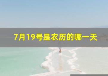 7月19号是农历的哪一天