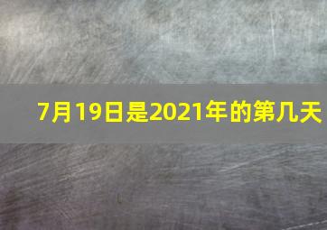 7月19日是2021年的第几天