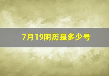 7月19阴历是多少号