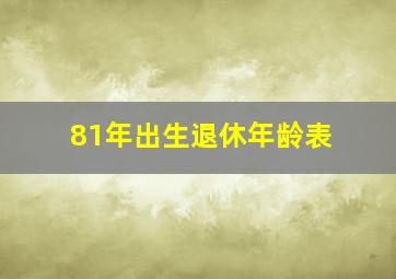 81年出生退休年龄表