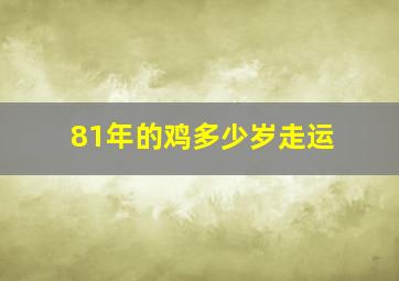 81年的鸡多少岁走运