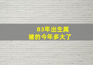 83年出生属猪的今年多大了