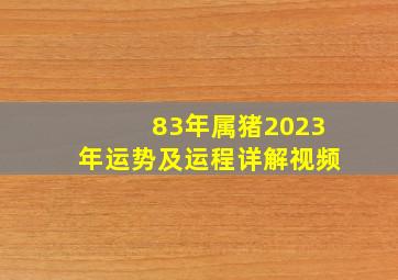 83年属猪2023年运势及运程详解视频