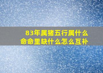 83年属猪五行属什么命命里缺什么怎么互补