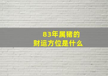 83年属猪的财运方位是什么