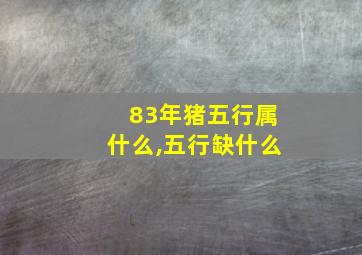 83年猪五行属什么,五行缺什么