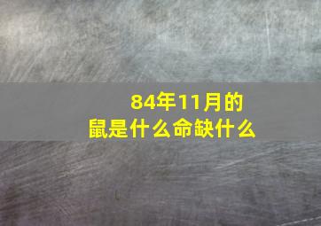 84年11月的鼠是什么命缺什么