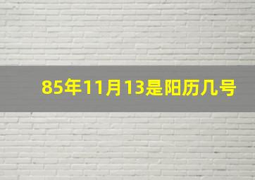 85年11月13是阳历几号