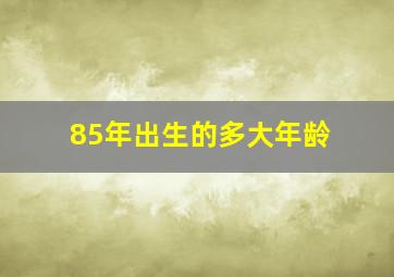 85年出生的多大年龄