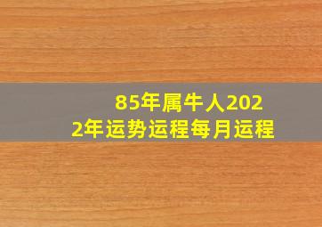 85年属牛人2022年运势运程每月运程