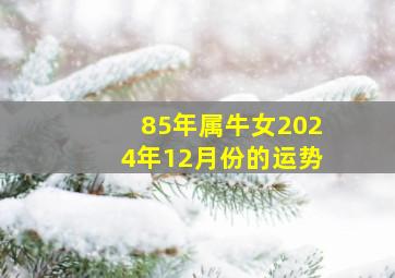 85年属牛女2024年12月份的运势