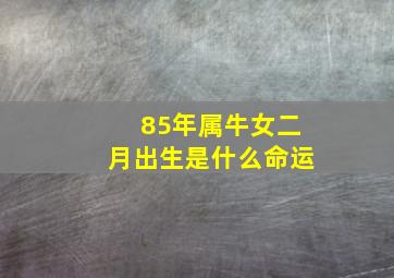 85年属牛女二月出生是什么命运