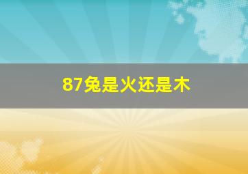 87兔是火还是木