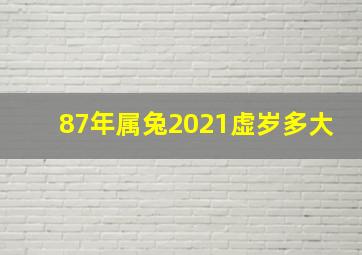 87年属兔2021虚岁多大