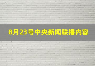 8月23号中央新闻联播内容