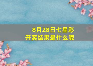 8月28日七星彩开奖结果是什么呢