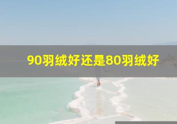 90羽绒好还是80羽绒好