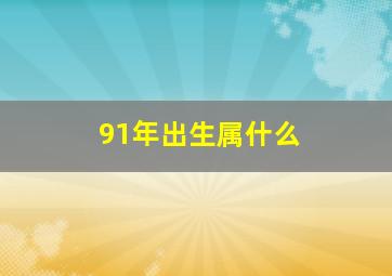 91年出生属什么