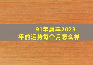 91年属羊2023年的运势每个月怎么样