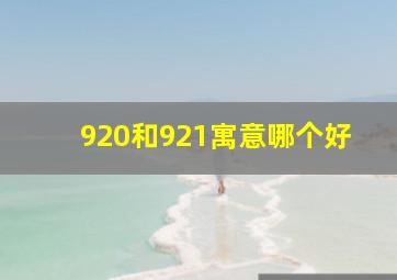 920和921寓意哪个好