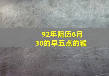 92年阴历6月30的早五点的猴