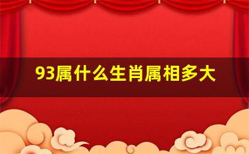 93属什么生肖属相多大