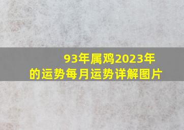 93年属鸡2023年的运势每月运势详解图片