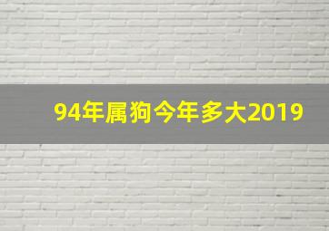 94年属狗今年多大2019