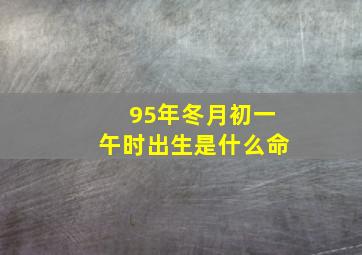 95年冬月初一午时出生是什么命