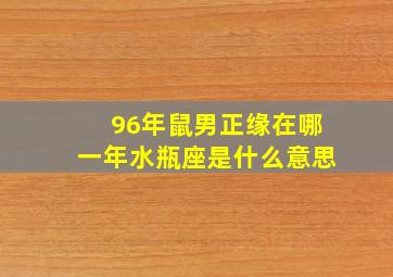 96年鼠男正缘在哪一年水瓶座是什么意思