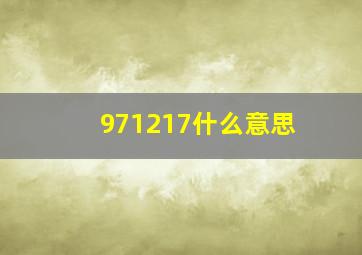 971217什么意思