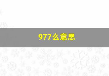 977么意思