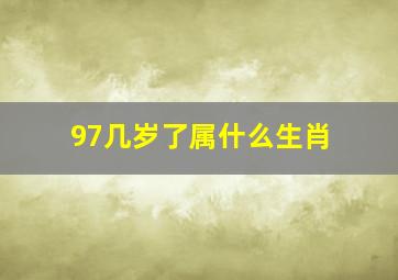 97几岁了属什么生肖