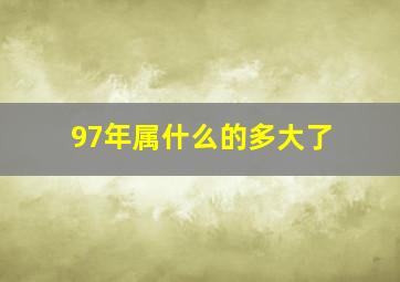 97年属什么的多大了