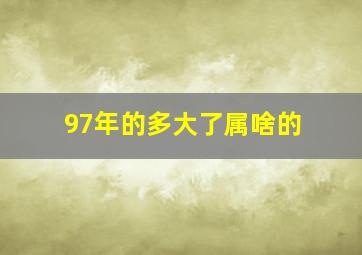 97年的多大了属啥的