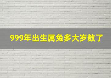 999年出生属兔多大岁数了