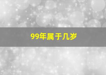 99年属于几岁