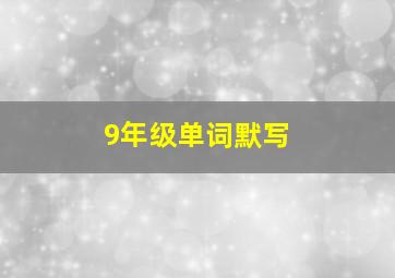 9年级单词默写