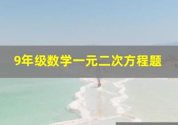 9年级数学一元二次方程题