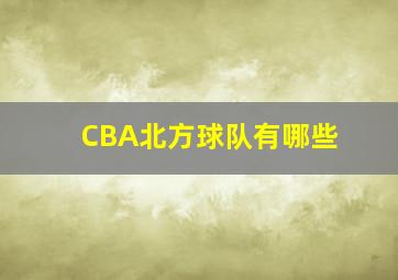 CBA北方球队有哪些