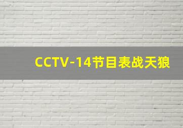 CCTV-14节目表战天狼