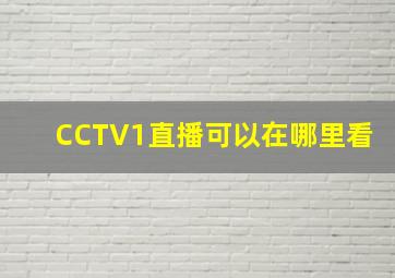 CCTV1直播可以在哪里看