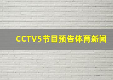 CCTV5节目预告体育新闻