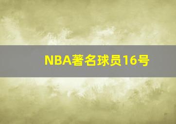 NBA著名球员16号