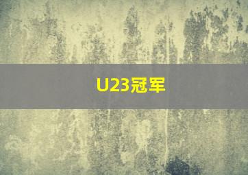 U23冠军