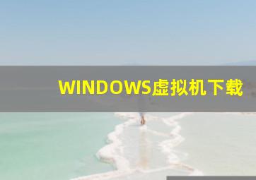 WINDOWS虚拟机下载