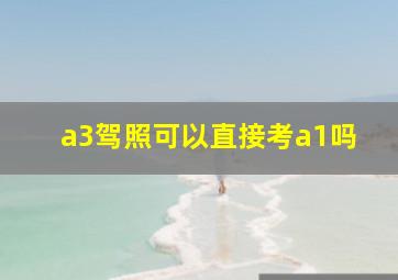 a3驾照可以直接考a1吗