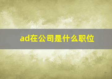 ad在公司是什么职位