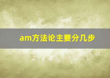 am方法论主要分几步